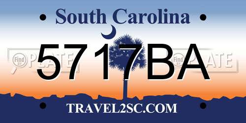 5717BA South Carolina License Plate
