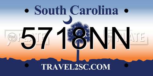 5718NN South Carolina License Plate
