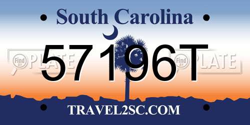 57196T South Carolina License Plate