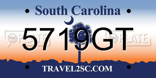5719GT South Carolina License Plate