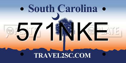 571NKE South Carolina License Plate