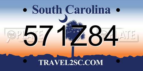571Z84 South Carolina License Plate