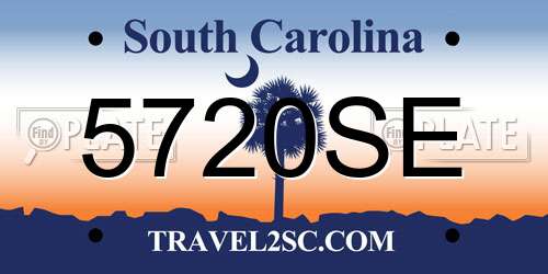 5720SE South Carolina License Plate