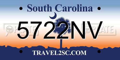5722NV South Carolina License Plate