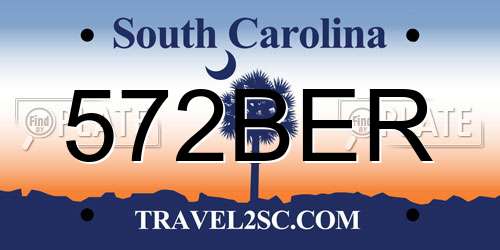 572BER South Carolina License Plate