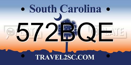 572BQE South Carolina License Plate