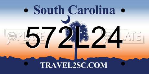 572L24 South Carolina License Plate