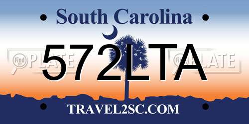 572LTA South Carolina License Plate