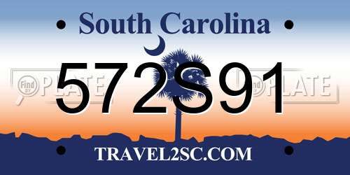 572S91 South Carolina License Plate