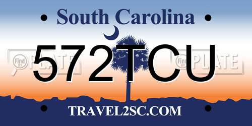 572TCU South Carolina License Plate