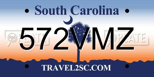 572VMZ South Carolina License Plate