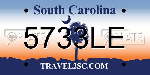 5733LE South Carolina License Plate