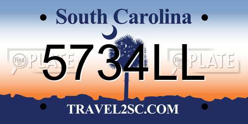 5734LL South Carolina License Plate