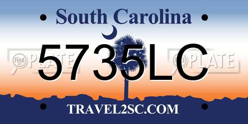 5735LC South Carolina License Plate