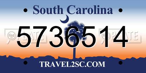 5736514 South Carolina License Plate