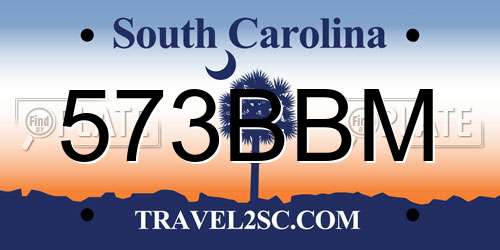 573BBM South Carolina License Plate