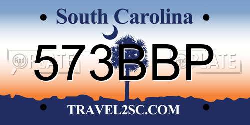 573BBP South Carolina License Plate