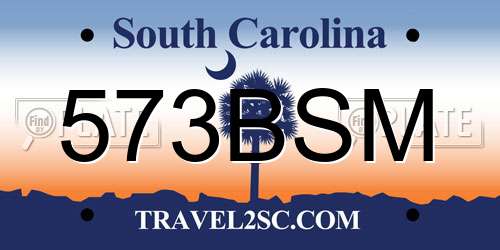 573BSM South Carolina License Plate