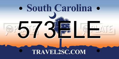 573ELE South Carolina License Plate
