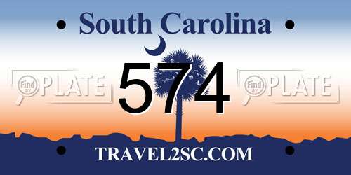 574 South Carolina License Plate