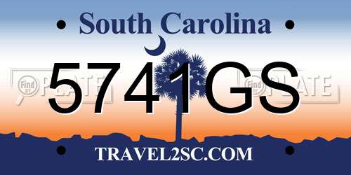 5741GS South Carolina License Plate