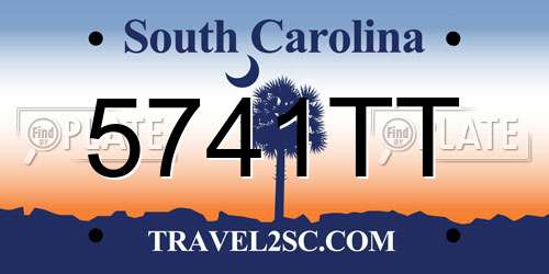 5741TT South Carolina License Plate