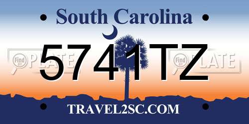 5741TZ South Carolina License Plate