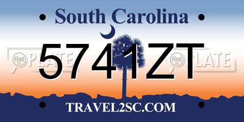 5741ZT South Carolina License Plate