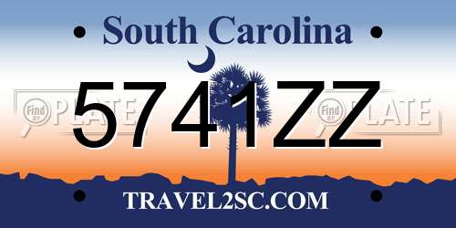 5741ZZ South Carolina License Plate