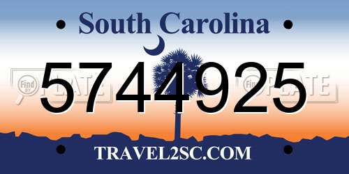 5744925 South Carolina License Plate