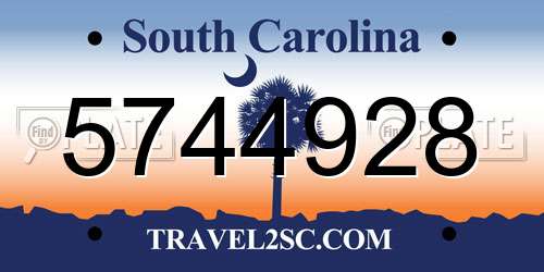 5744928 South Carolina License Plate