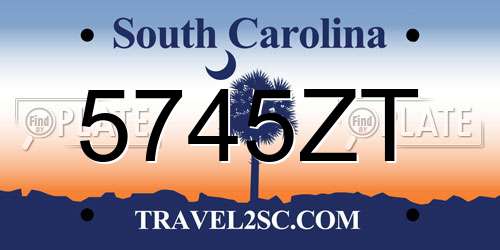 5745ZT South Carolina License Plate