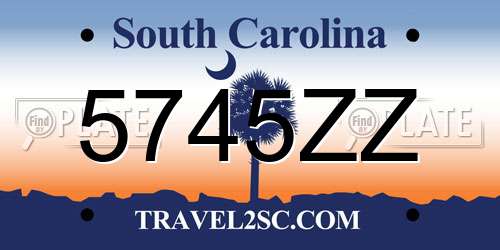 5745ZZ South Carolina License Plate