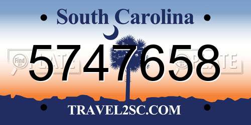 5747658 South Carolina License Plate