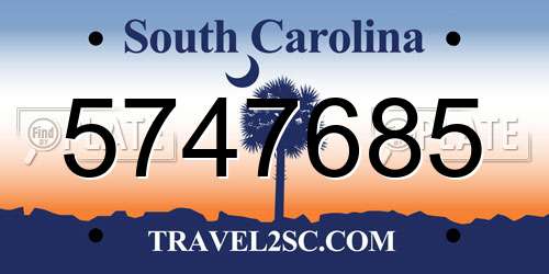5747685 South Carolina License Plate