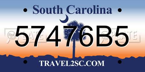 57476B5 South Carolina License Plate