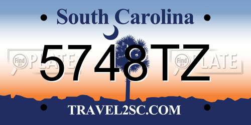 5748TZ South Carolina License Plate