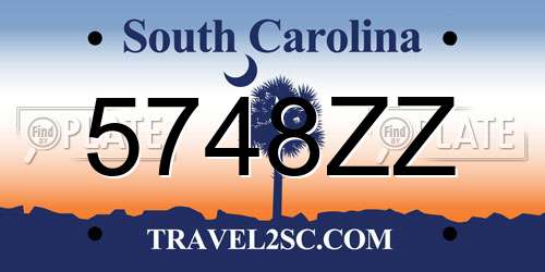 5748ZZ South Carolina License Plate
