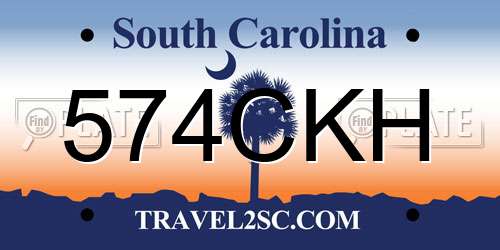 574CKH South Carolina License Plate