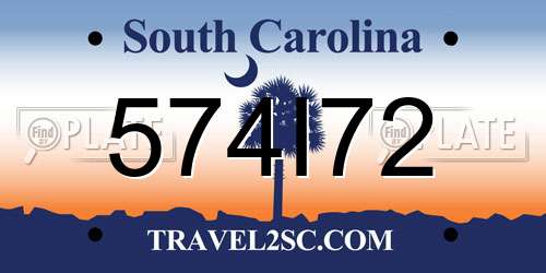 574I72 South Carolina License Plate