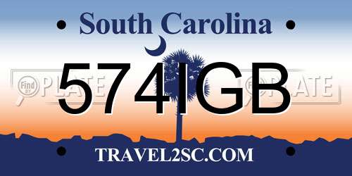 574IGB South Carolina License Plate