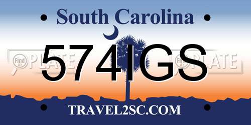 574IGS South Carolina License Plate