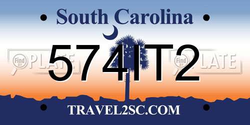 574IT2 South Carolina License Plate