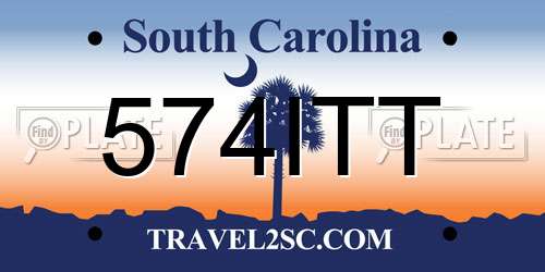 574ITT South Carolina License Plate
