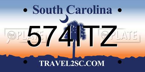 574ITZ South Carolina License Plate