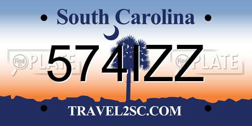574IZZ South Carolina License Plate
