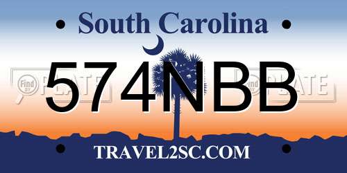 574NBB South Carolina License Plate
