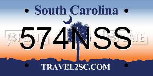 574NSS South Carolina License Plate