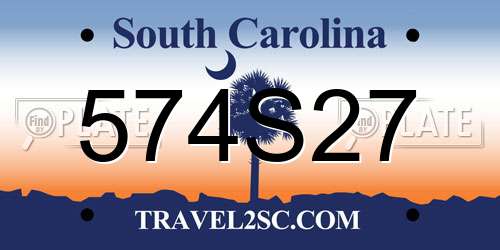 574S27 South Carolina License Plate