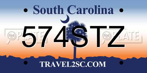 574STZ South Carolina License Plate